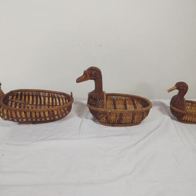 Wicker Duck Set