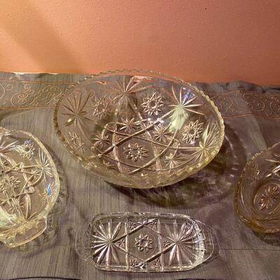 Vintage pressed glass lot