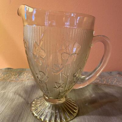 Iris glass pitcher