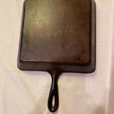 Vintage Square cast iron skillet USA