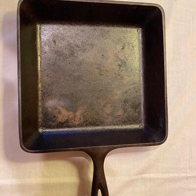 Vintage Square cast iron skillet USA