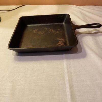 Vintage Square cast iron skillet USA
