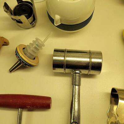 Lot 16: Vintage Bar Tools with Ceramic Pig Stopper