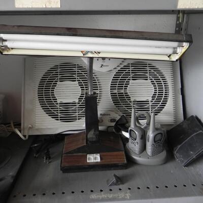 LOT 170  WALKIE TALKIES - WINDOW FAN - LAMP