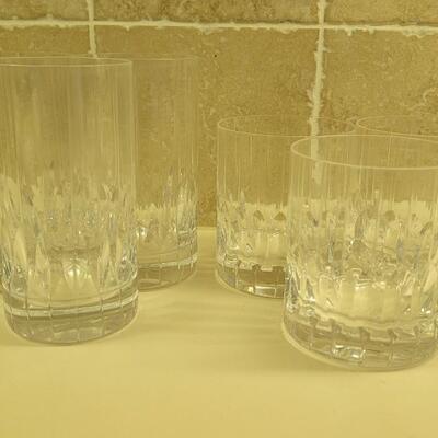 Lot 34: (3) Crystal Collins Glasses & (3) Crystal Lowball Glasses