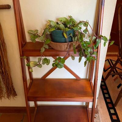 Wooden three shelf plant stand