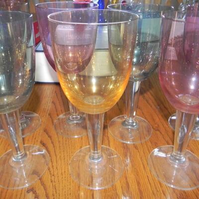 LOT 183  VINTAGE COLORED WINE GLASSES