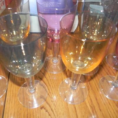 LOT 183  VINTAGE COLORED WINE GLASSES