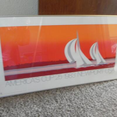 LOT 193  TWO FRAMED AMERICAS CUP 1983 & '87
