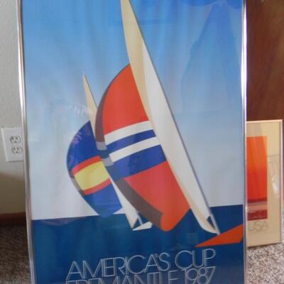 LOT 193  TWO FRAMED AMERICAS CUP 1983 & '87