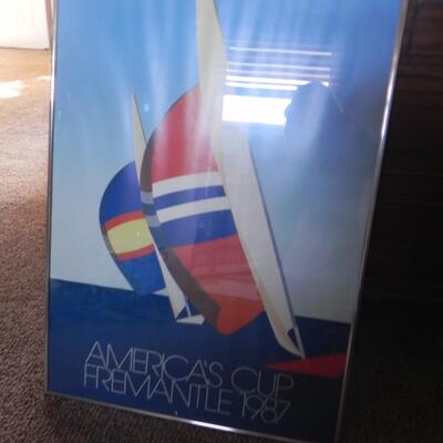 LOT 193  TWO FRAMED AMERICAS CUP 1983 & '87