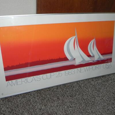 LOT 193  TWO FRAMED AMERICAS CUP 1983 & '87