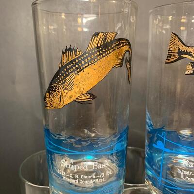 Lot 436: Vintage MCM Fish Glasses: Deepsea Weight Winners