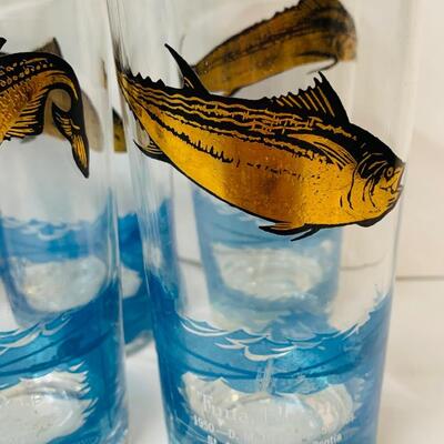 Lot 436: Vintage MCM Fish Glasses: Deepsea Weight Winners