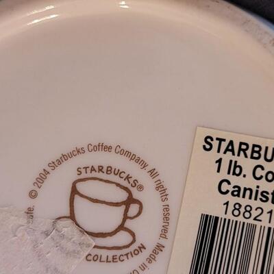 Lot 78: (2) 1lb. STARBUCKS Coffee Cannisters and Creamer
