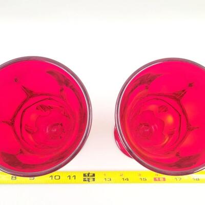 FOSTORIA RED GLASSES 2 PC
