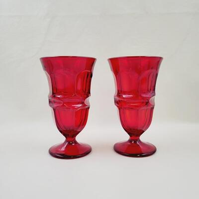 FOSTORIA RED GLASSES 2 PC