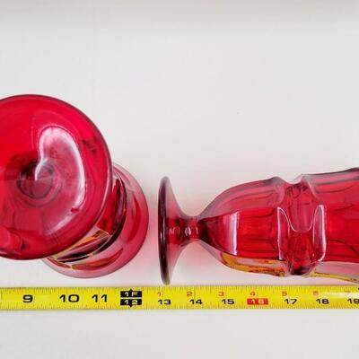 FOSTORIA RED GLASSES 2 PC
