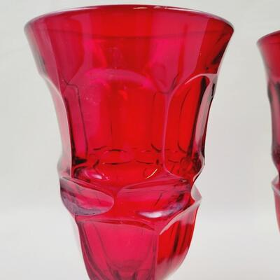 FOSTORIA RED GLASSES 2 PC