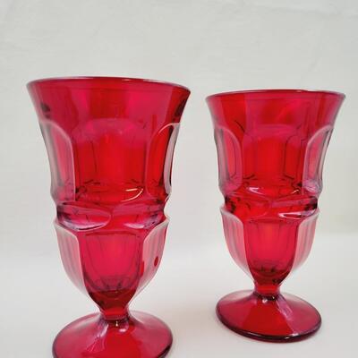 FOSTORIA RED GLASSES 2 PC