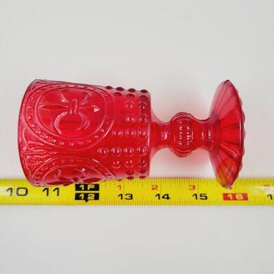 RED FLEUR DE LIS GLASS BUNDLE - 2 PC