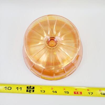 PEACH/ AMBER COLORED CARNIVAL SHERBERT GLASS