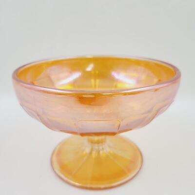 PEACH/ AMBER COLORED CARNIVAL SHERBERT GLASS