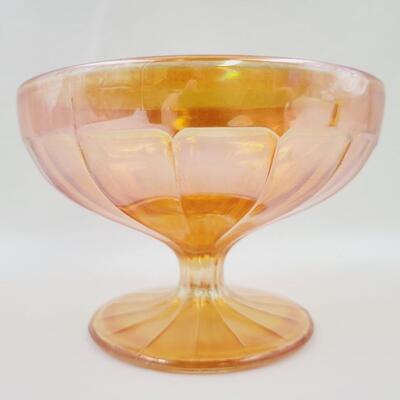 PEACH/ AMBER COLORED CARNIVAL SHERBERT GLASS