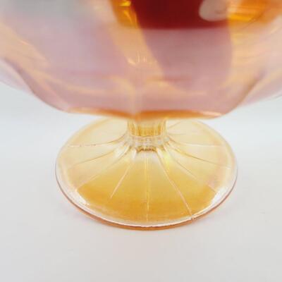 PEACH/ AMBER COLORED CARNIVAL SHERBERT GLASS