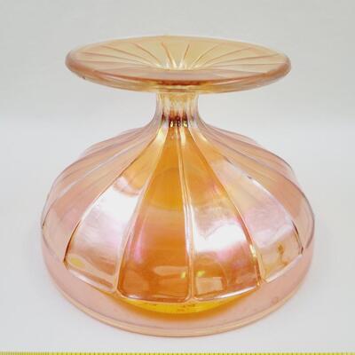 PEACH/ AMBER COLORED CARNIVAL SHERBERT GLASS