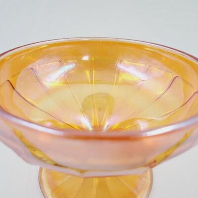 PEACH/ AMBER COLORED CARNIVAL SHERBERT GLASS