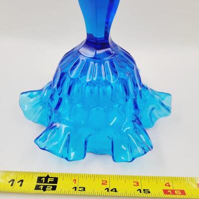 VINTAGE BLUE RUFFLED GLASS DECOR