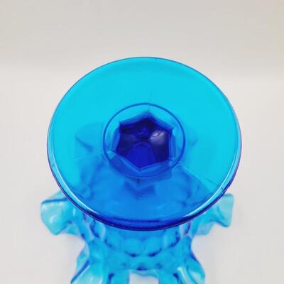 VINTAGE BLUE RUFFLED GLASS DECOR