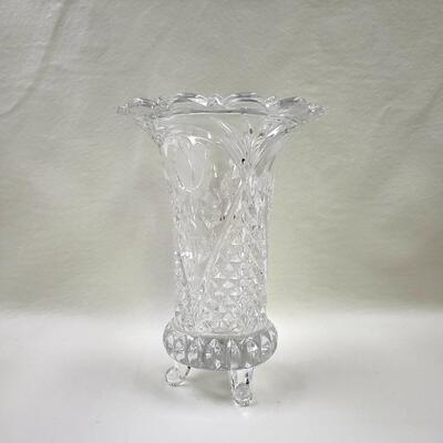 7" CUT CRYSTAL WEST GERMANY FOOTED VASE