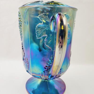 INDIANA CARNIVAL IRIDESCENT GRAPE PATTERN LARGE PITCHER