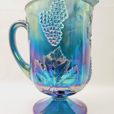 INDIANA CARNIVAL IRIDESCENT GRAPE PATTERN LARGE PITCHER