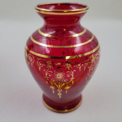 RED HAND PAINTED GLASS BUNDLE