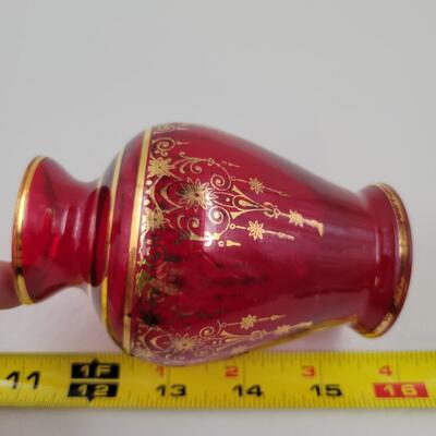 RED HAND PAINTED GLASS BUNDLE