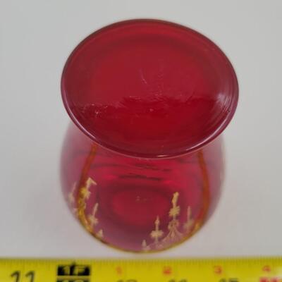 RED HAND PAINTED GLASS BUNDLE