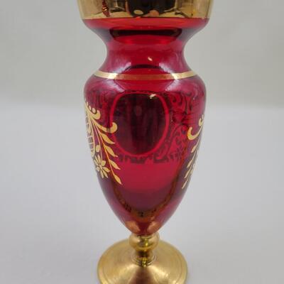 RED HAND PAINTED GLASS BUNDLE