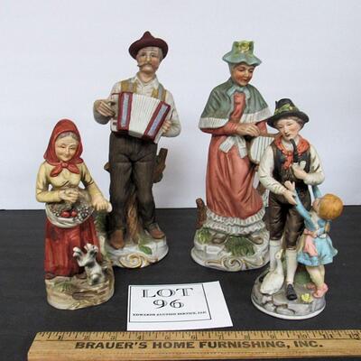4 Tall Figurines, Homeco, Lenwile and Unmarked