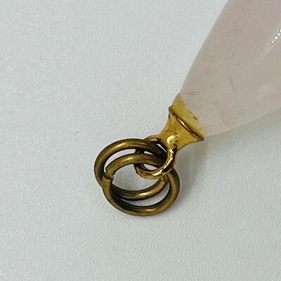 Lot 113: Vintage Rose Quartz Teardrop Pendant