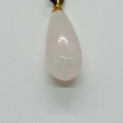 Lot 113: Vintage Rose Quartz Teardrop Pendant