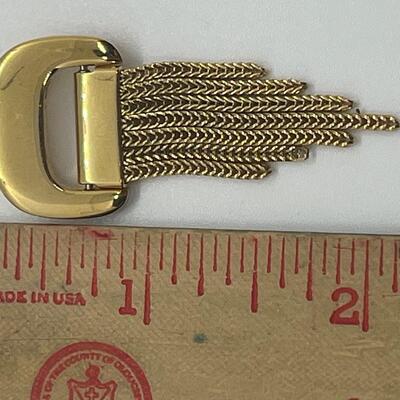 Lot 114: Vintage Goldtone Crown Trifari Chain Tassel Brooch