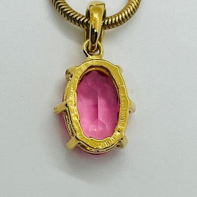 Lot 118: Monet Faux Pink Gemstone in Goldtone Chain
