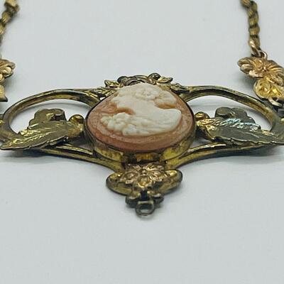 Lot 120: Antique 1/20th 12k Gold-Fill Cameo Necklace