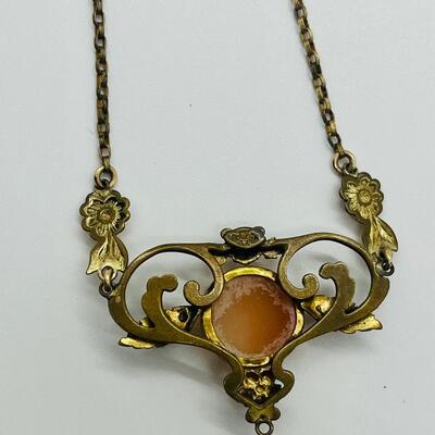 Lot 120: Antique 1/20th 12k Gold-Fill Cameo Necklace