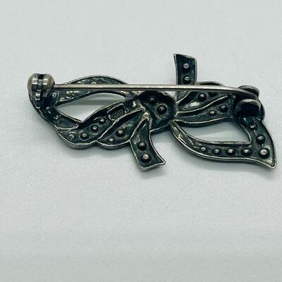 Lot 121: Krementz Two-Tone Flower Pin, 925 Bow with CZ's and More