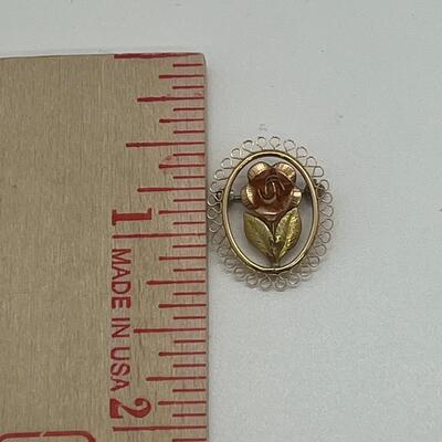 Lot 121: Krementz Two-Tone Flower Pin, 925 Bow with CZ's and More