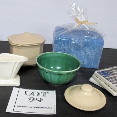 Misc Vintage Lot and Large Unused Candle